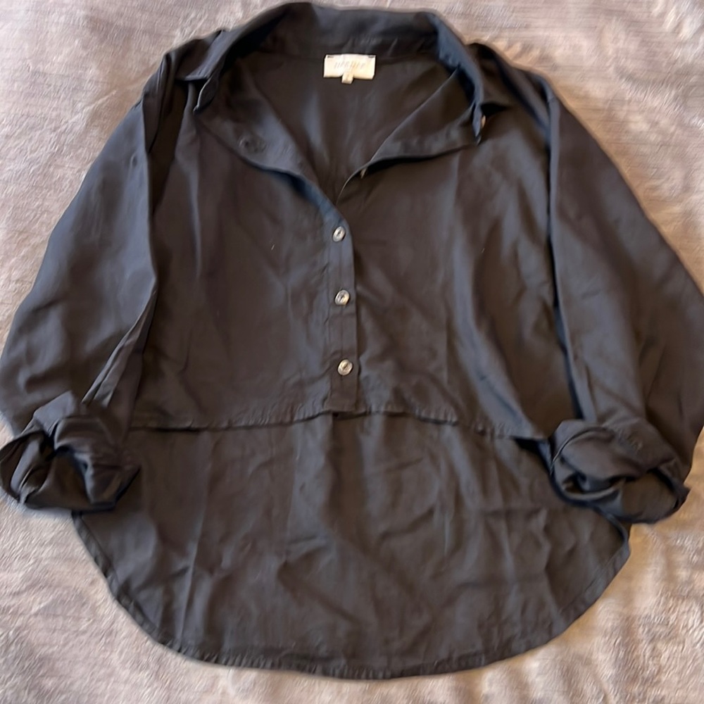 Black NafNaf button up women's blouse